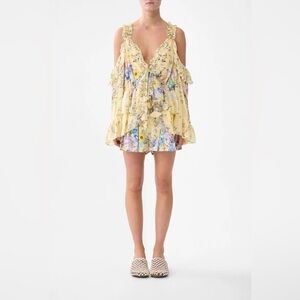 Camilla Cold Shoulder Ruffle Top Darling Buds S